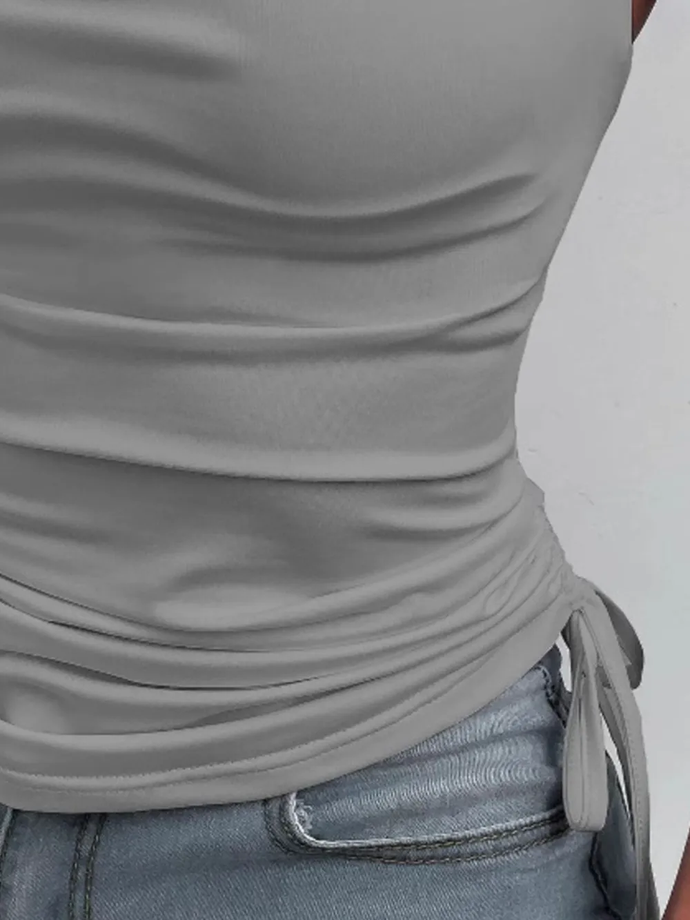 Side Drawstring Ruched Cami, image 4