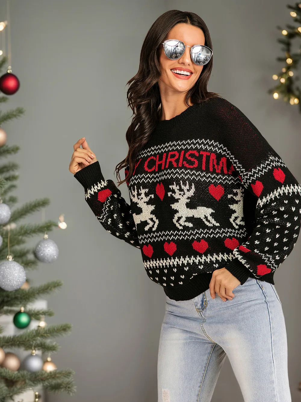 Christmas Element Round Neck Sweater, image 2