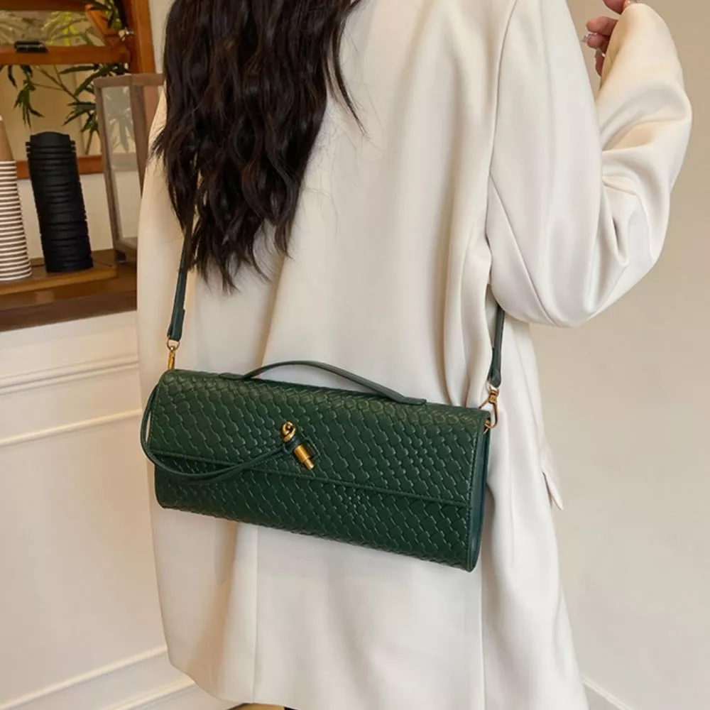 Woven Texture Flap Crossbody Bag, image 8