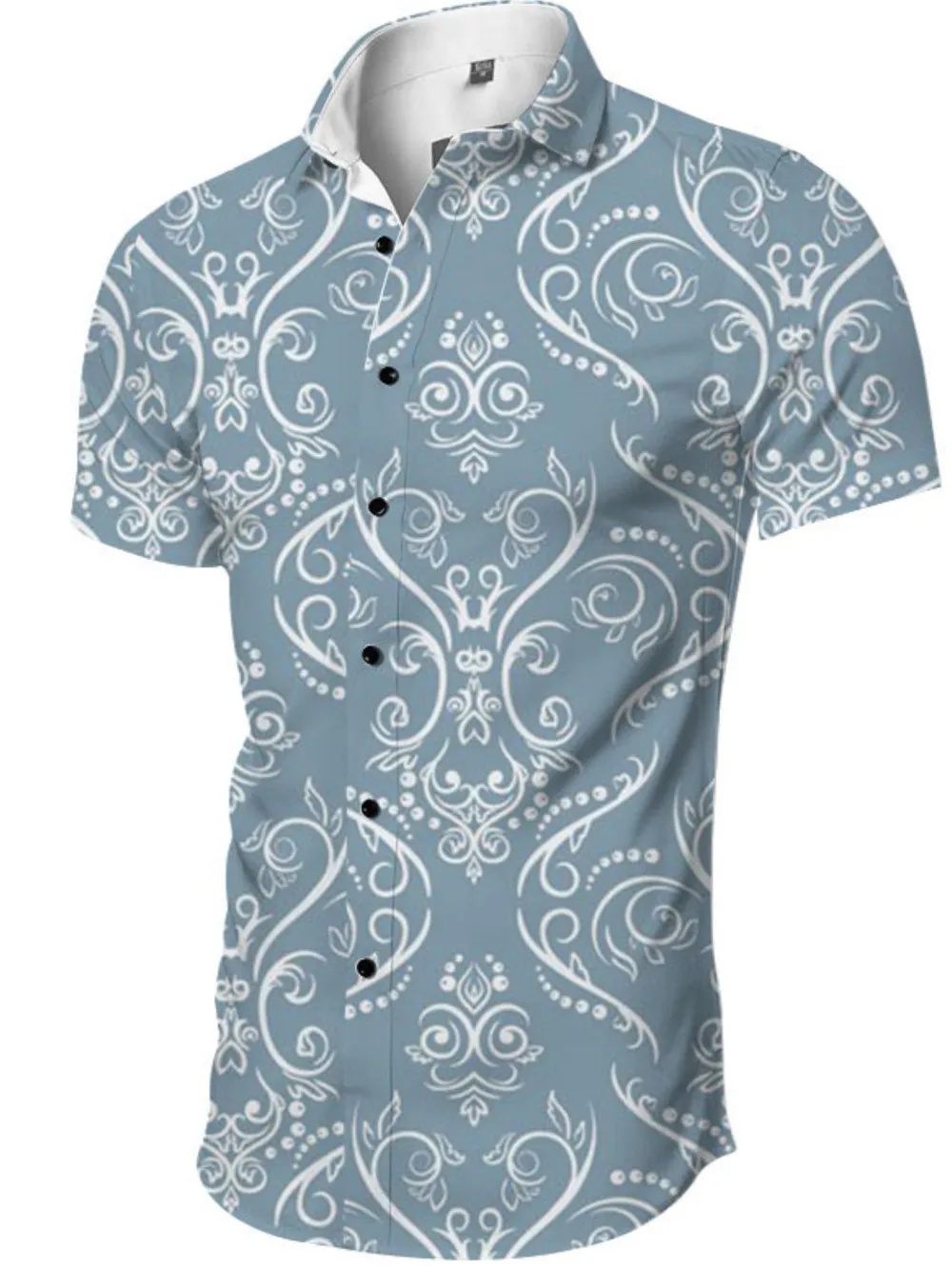 Men's Full Size Printed Collared Neck Shirt Plus Size, image 3