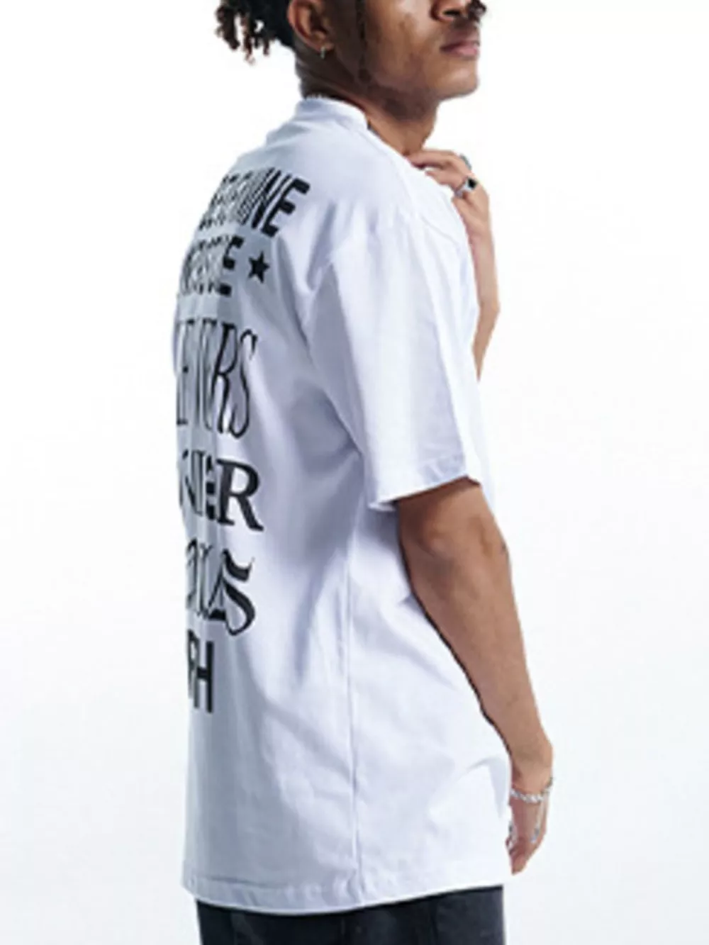 Men's Star Round Neck Relaxed Fit T-Shirt, image 3