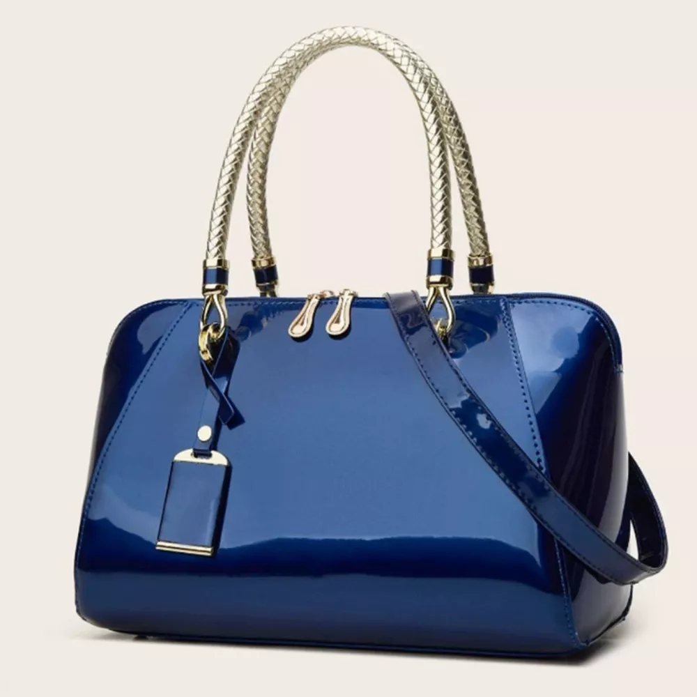 Top Handle High-Gloss Handbag, image 8