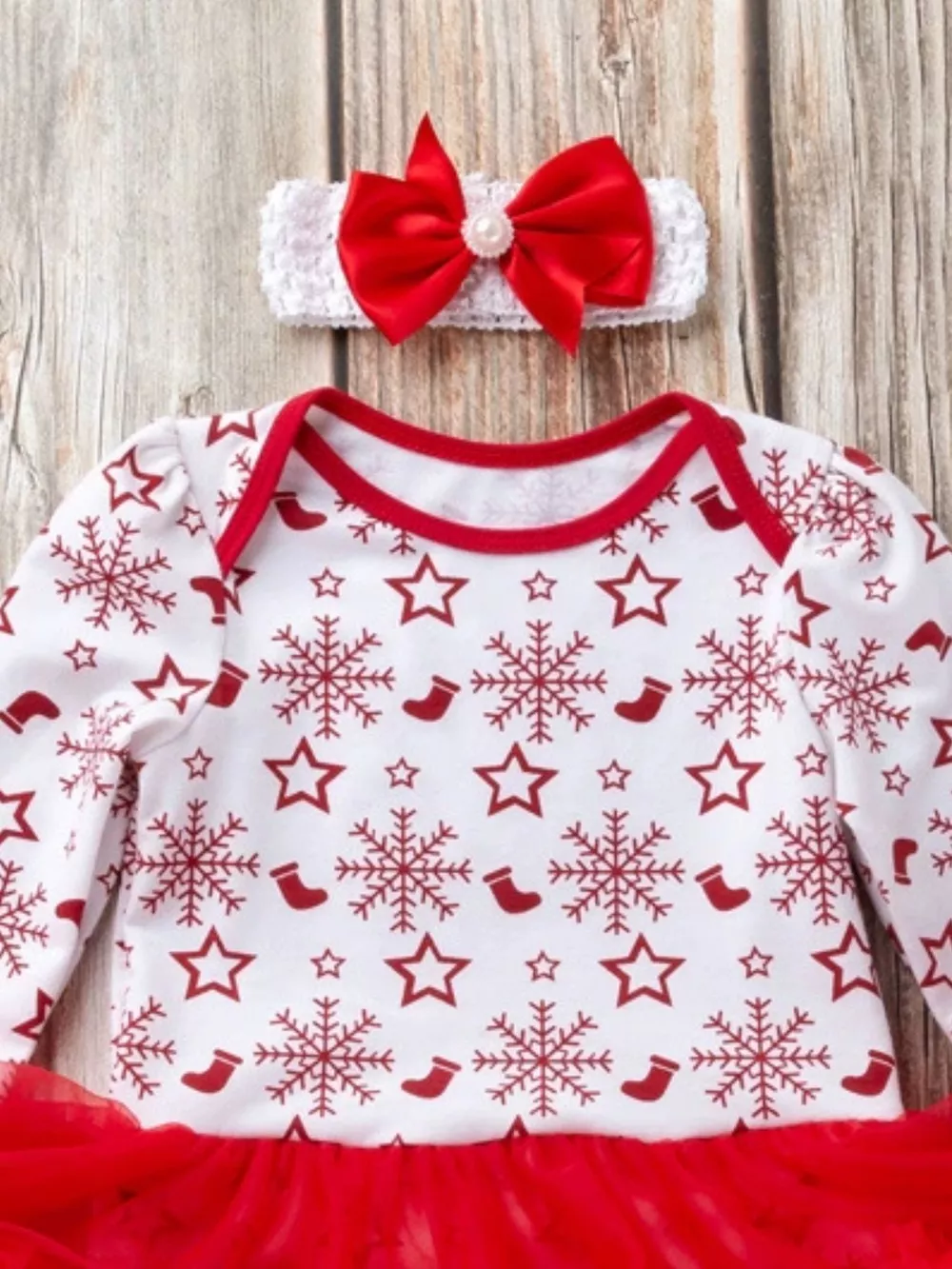Children's Christmas One Piece Dress with Headband, image 6