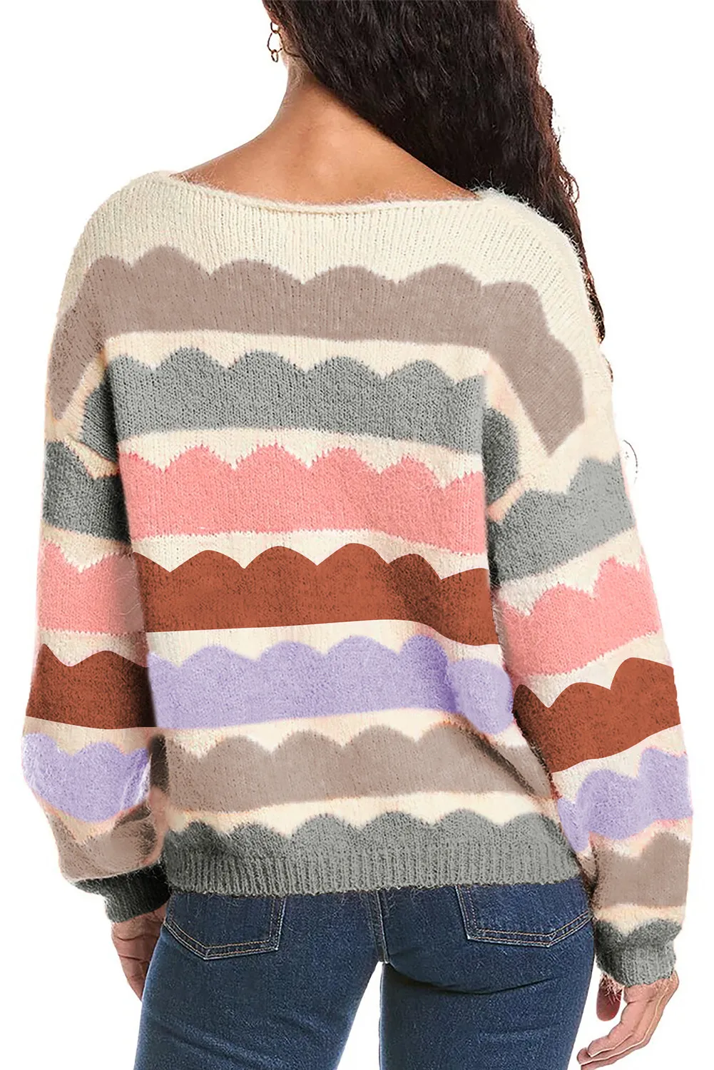 Boat Neck Long Sleeve Sweater, image 4