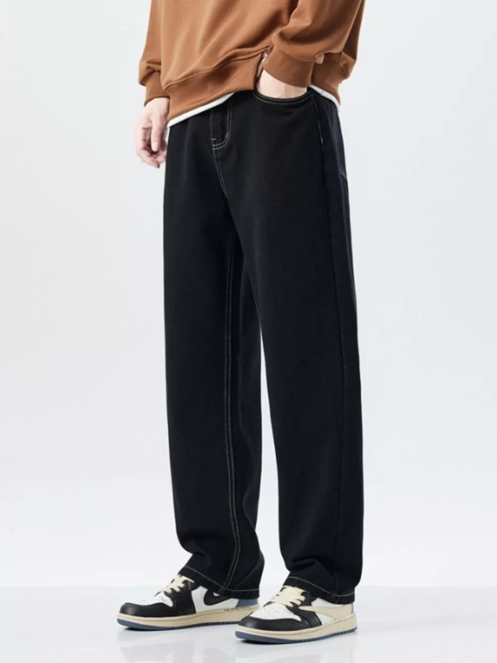 Men's Plus Size Wide Leg Jeans, image 5