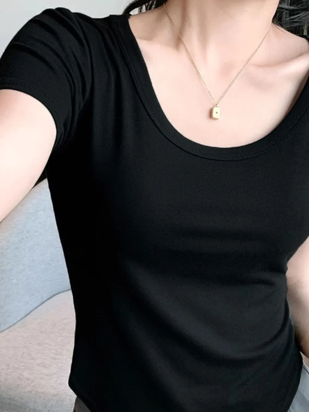 Plus Size Round Neck Short Sleeve T-Shirt, image 7