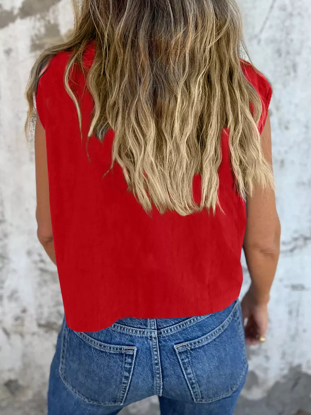 Button-Down Cap Sleeve Shirt, image 5
