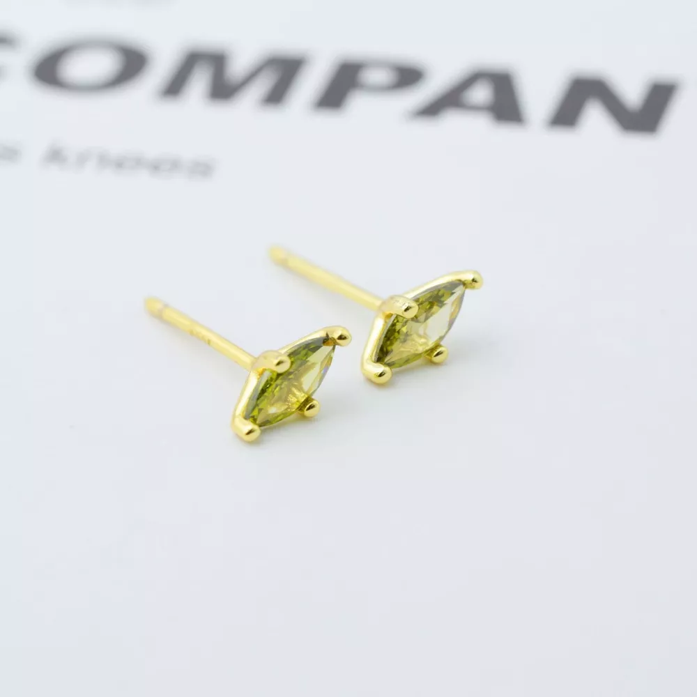 18K Gold-Plated Zircon Geometric Earrings, image 3