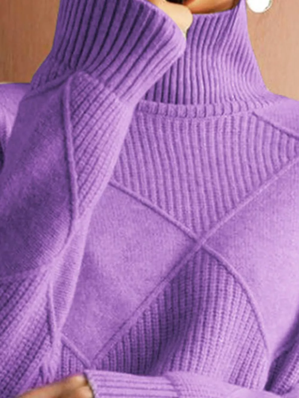 Argyle Pattern Turtleneck Sweater, image 14