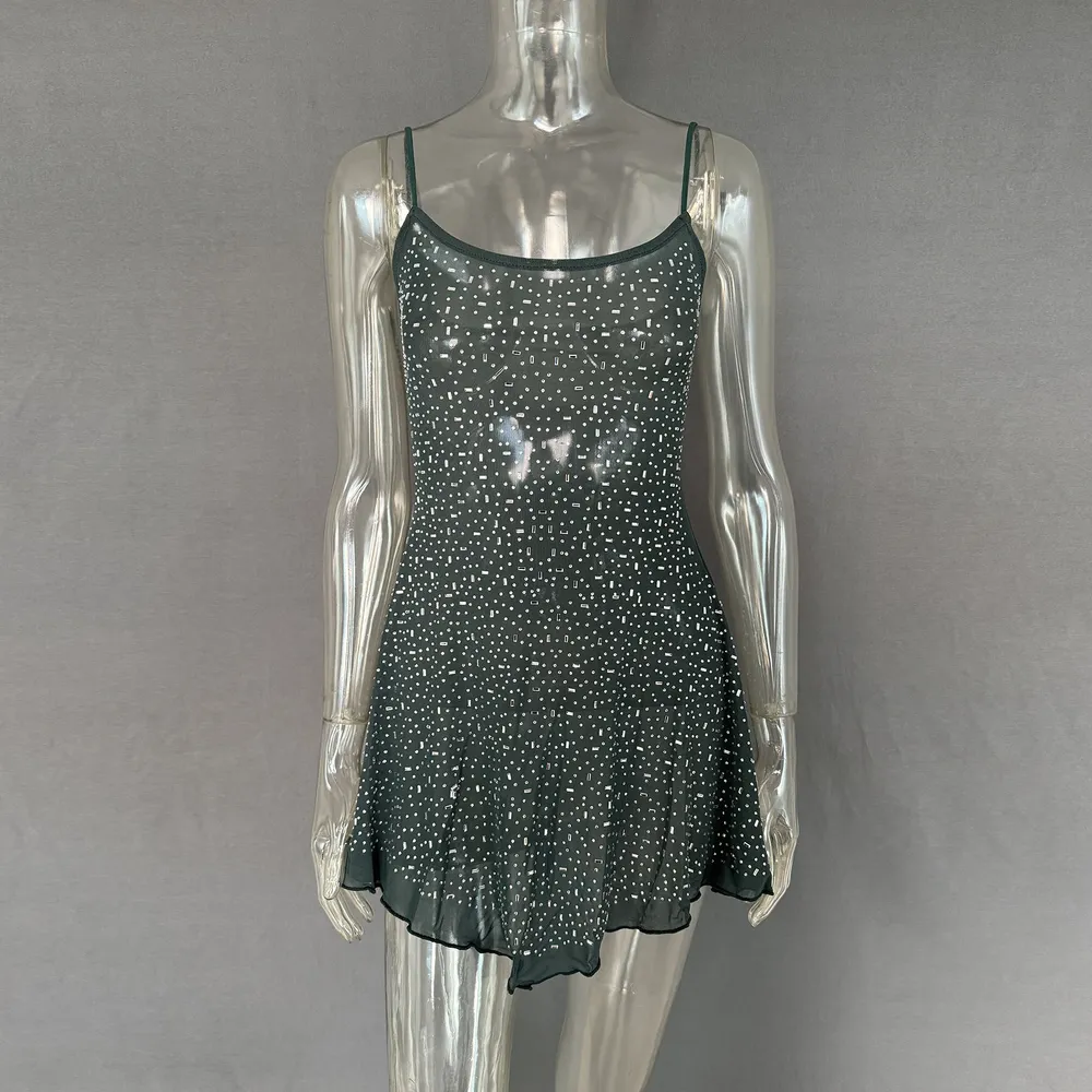 Rhinestone Decor Mini Cami Dress, image 9