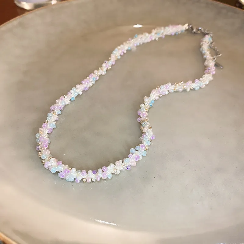 Titanium Steel Rice Bead Necklace, image 4