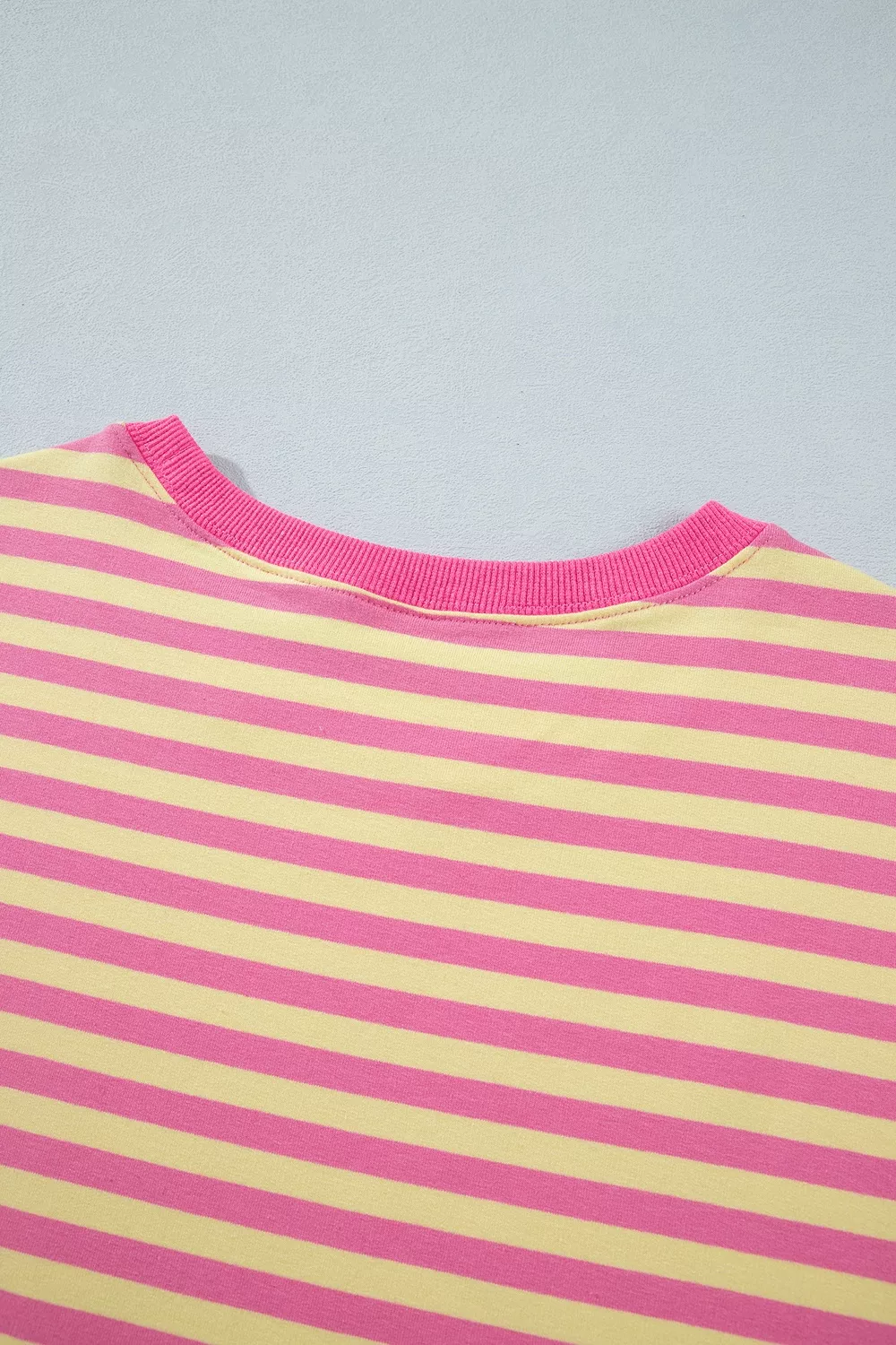 Stripe Colorblock Trim Crew Neck Loose Tee Drawstring Elastic Waist 2pcs Pant Set, image 15