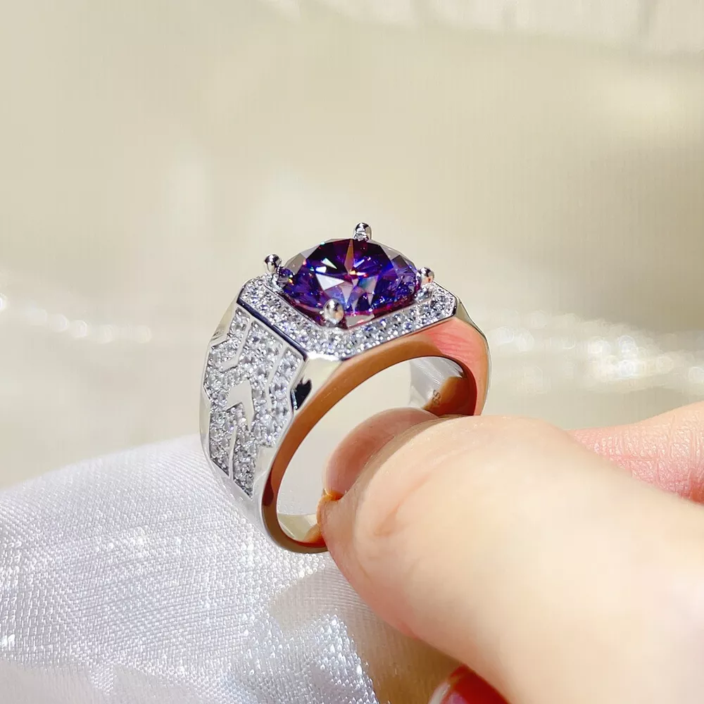 5 Carat 925 Sterling Silver Moissanite Ring, image 3