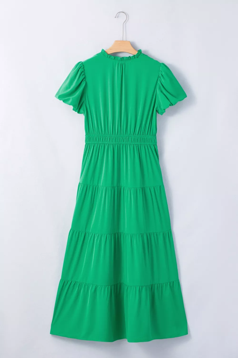 Elegant Ruffled Tiered Puff Sleeve Maxi Dress, image 8