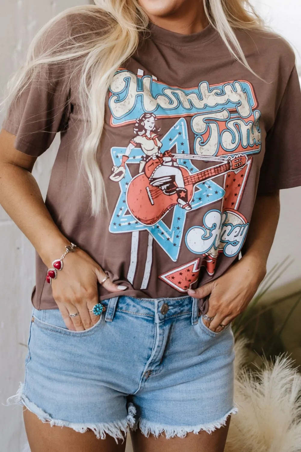 Graphic Crew Neck Western Short Sleeve Tee, image 4