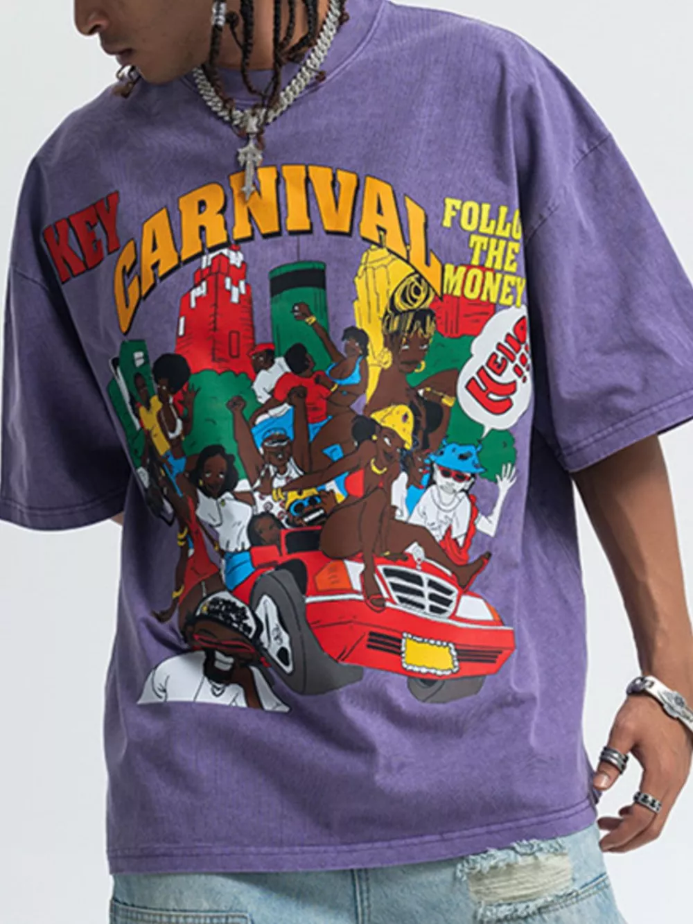 Men's Graphic Round Neck Half Sleeve T-Shirt, image 2