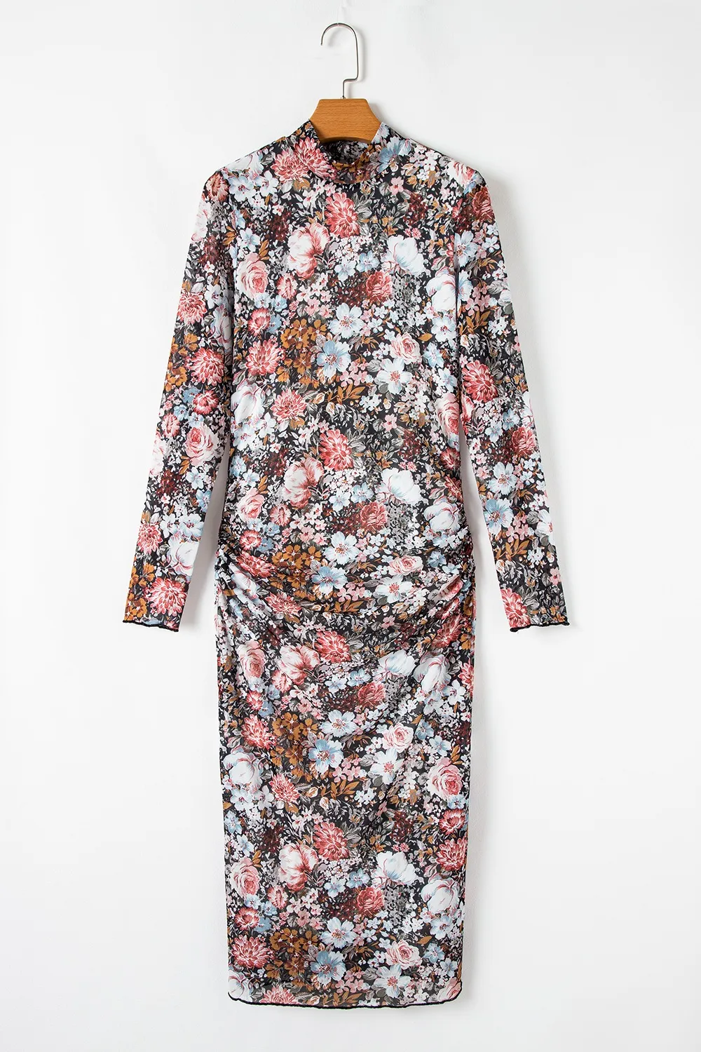Printed Long Sleeve Midi Slim Dress, image 6