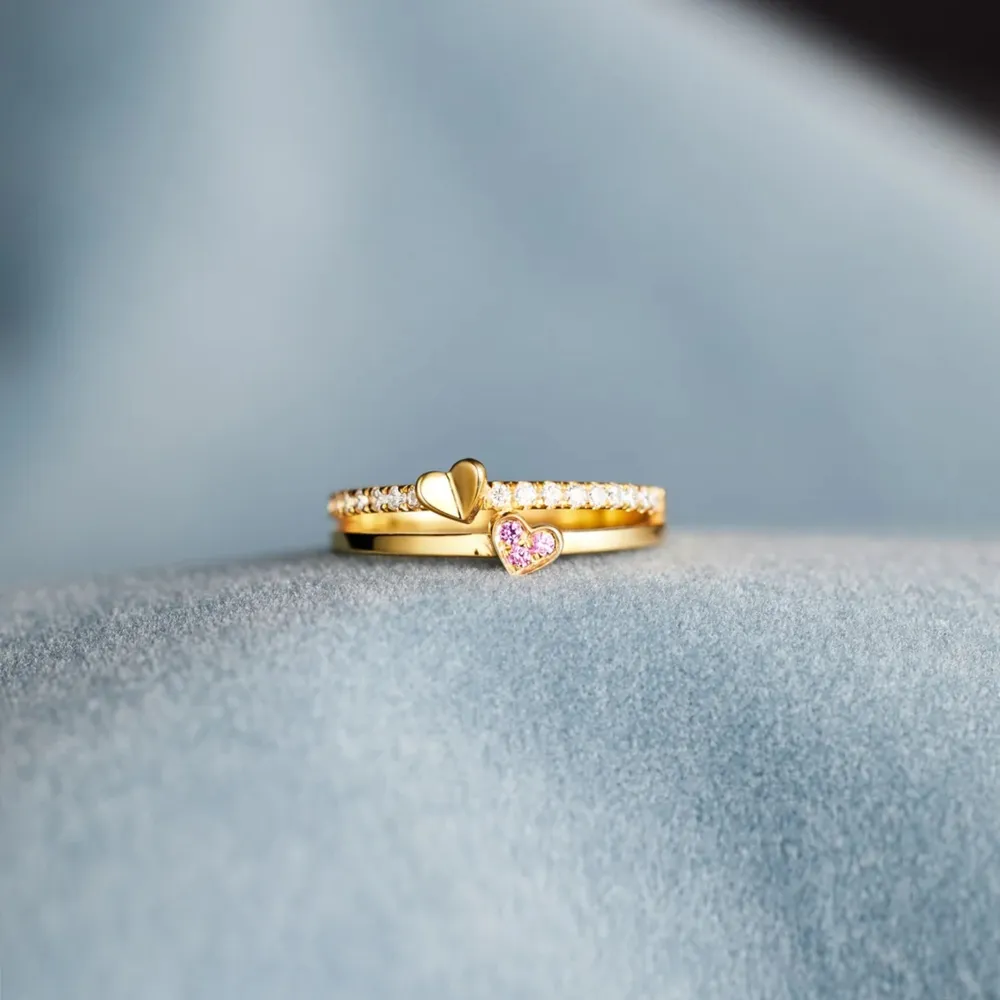 18K Gold-Plated 925 Sterling Silver Double-Layered Ring, image 3
