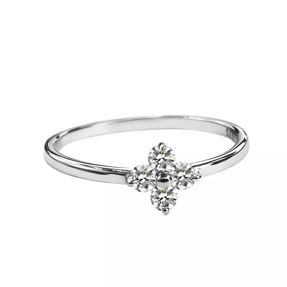 925 Sterling Silver Four-Leaf Clover Ring, image 5