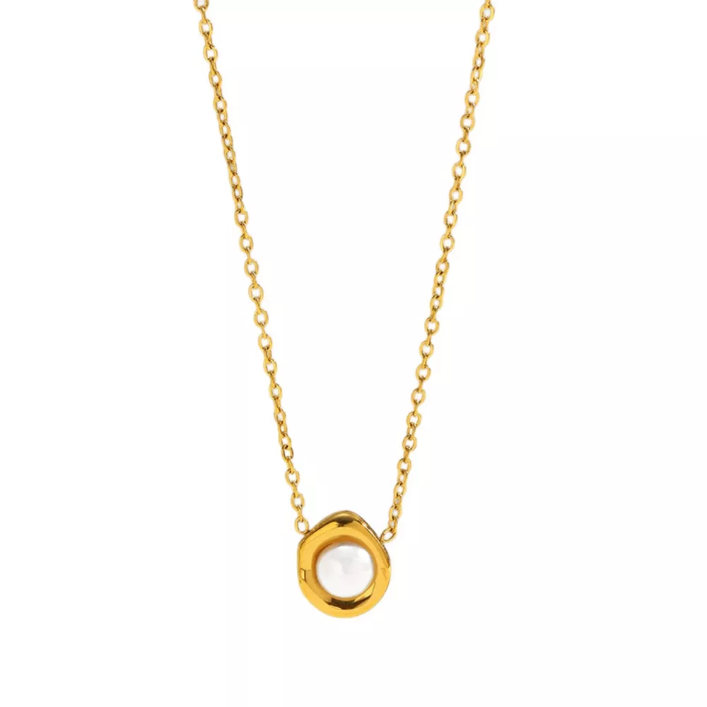 18K Gold-Plated Pearl Necklace, image 5
