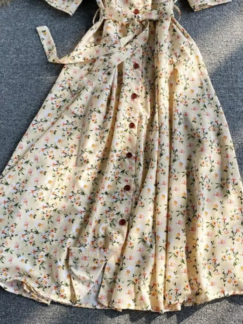 Floral Print V-Neck Midi Dress, image 31