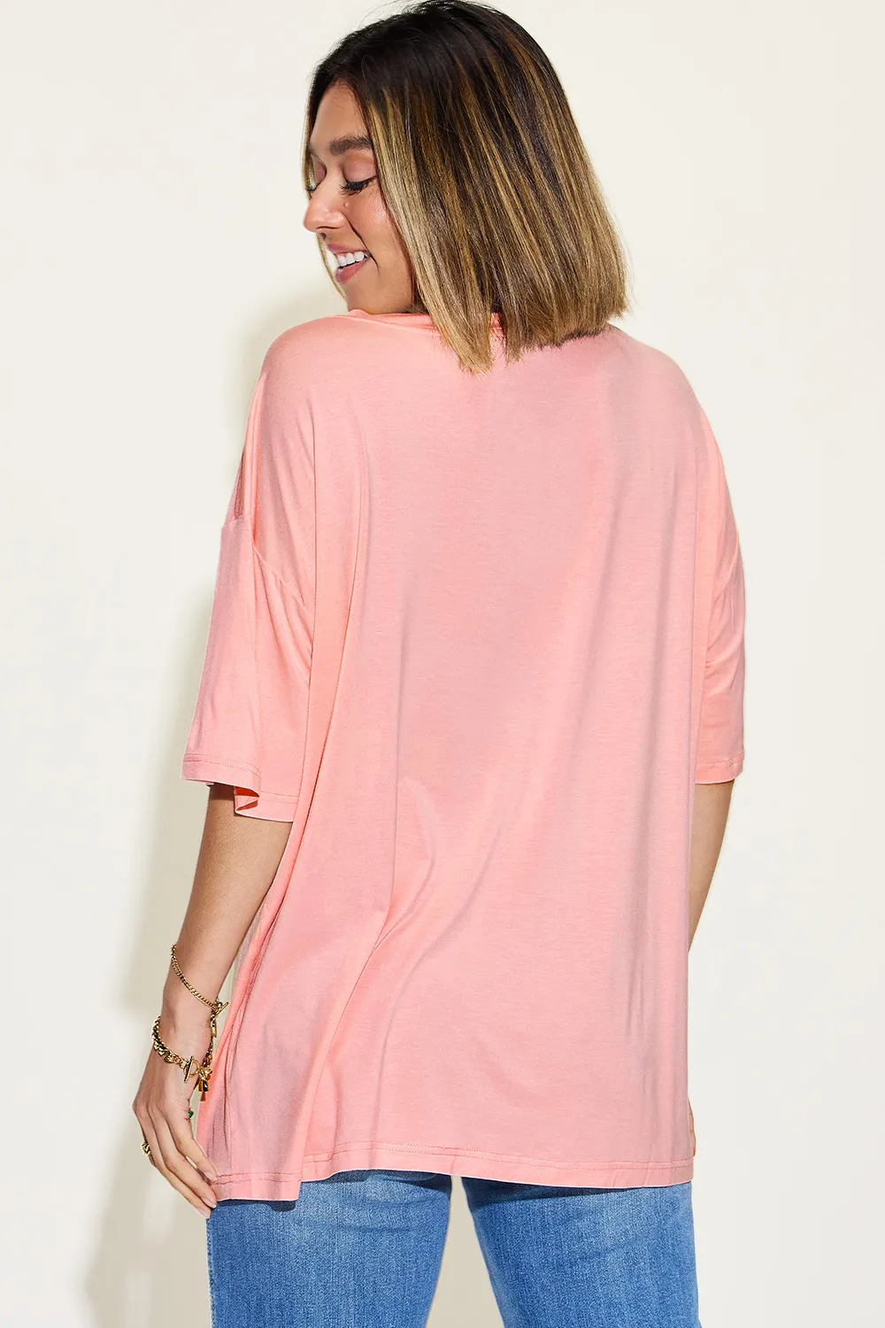 Full Size Bamboo V-Neck Drop Shoulder T-Shirt, image 11