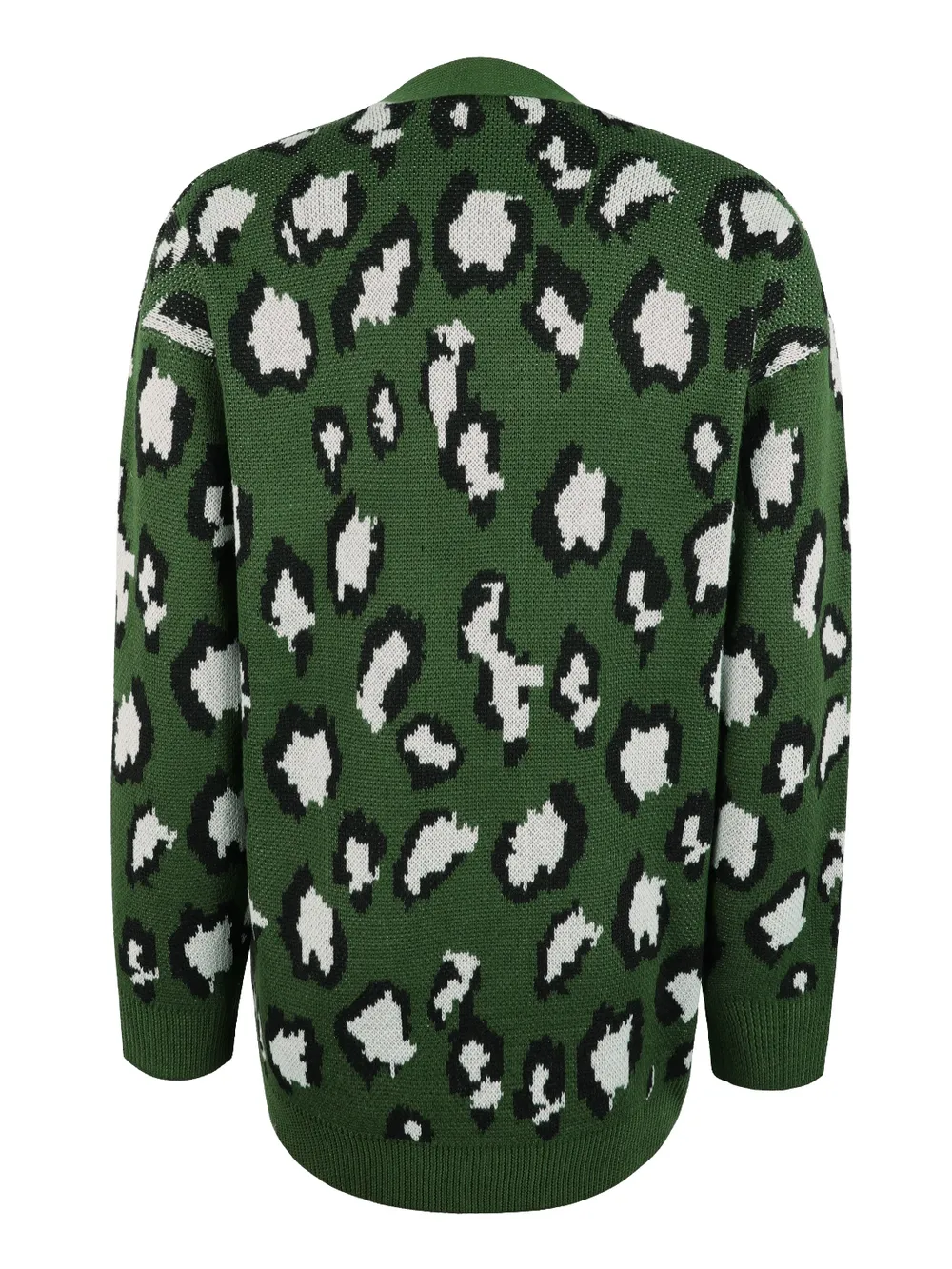 Leopard Open Front Dropped Shoulder Cardigan, image 6