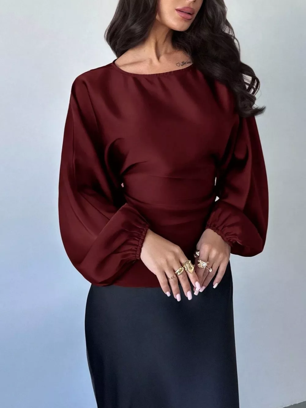 Polka Dot Round Neck Blouse, image 9