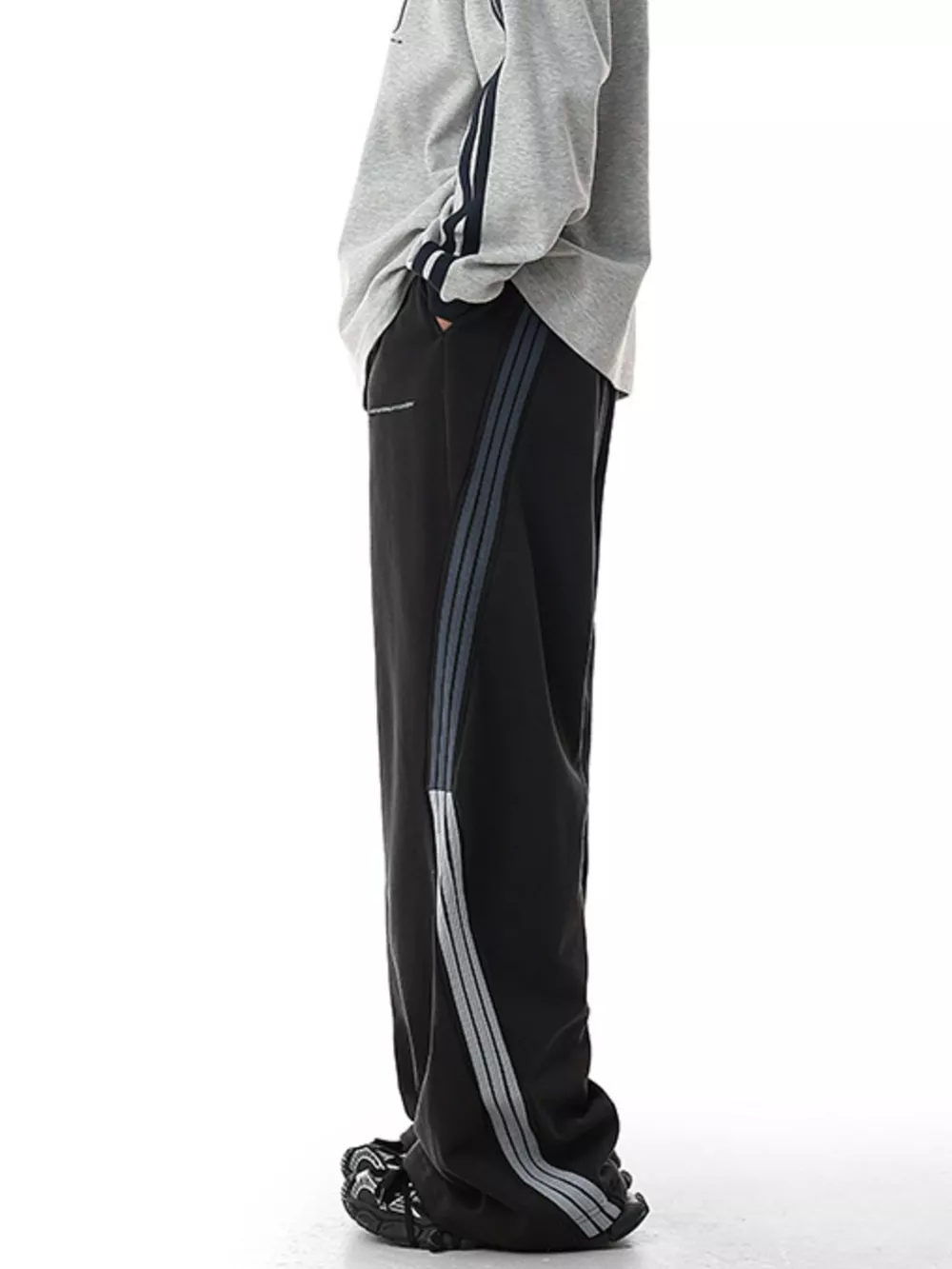 Men's Plus Size Side Striped Relaxed Fit Casual Pants, image 5