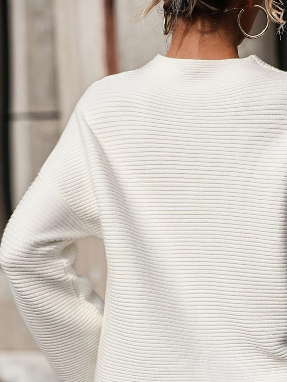 Mock Neck Drop Shoulder Knit Top, image 12