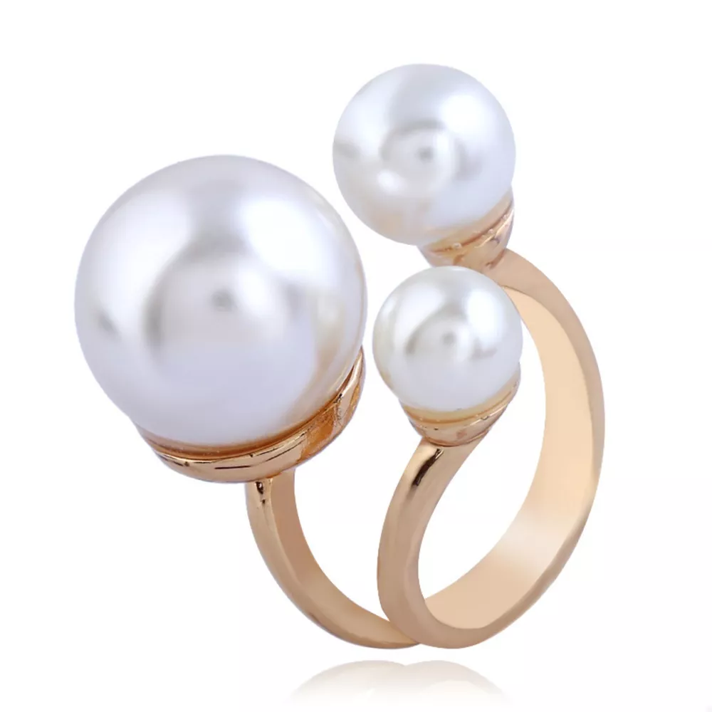 18K Gold-Plated Pearl Open Ring, image 5