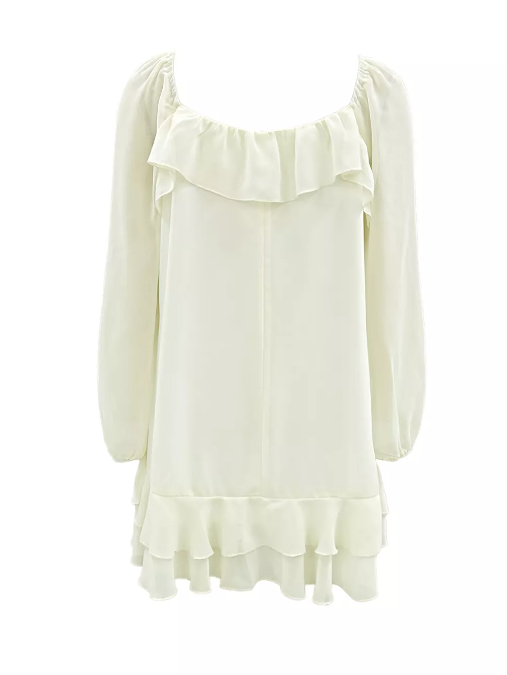 Ruffle Trimmed Long Sleeve Mini Dress, image 4