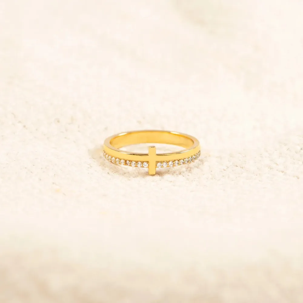 925 Sterling Silver Cross Ring, image 2