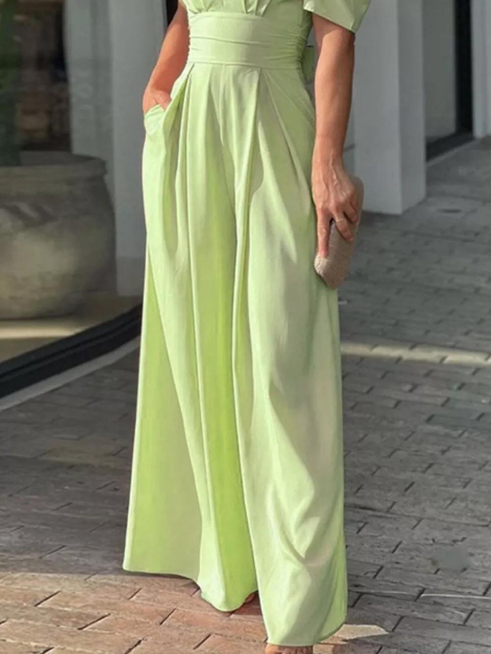 Puff Sleeve Wide Leg Jumpsuit, image 4