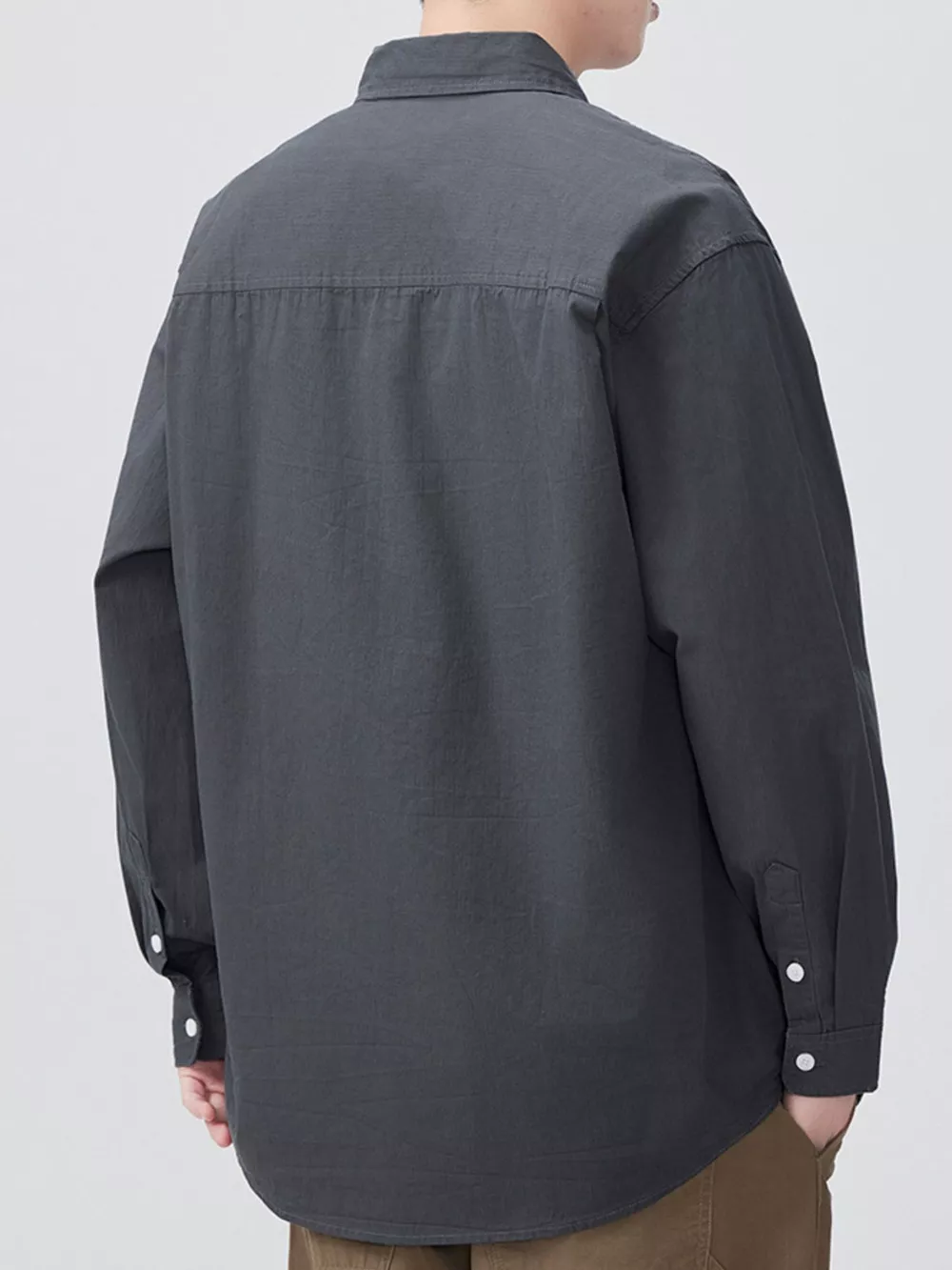Men's Plus Size Button Up Long Sleeve Shirt, image 2