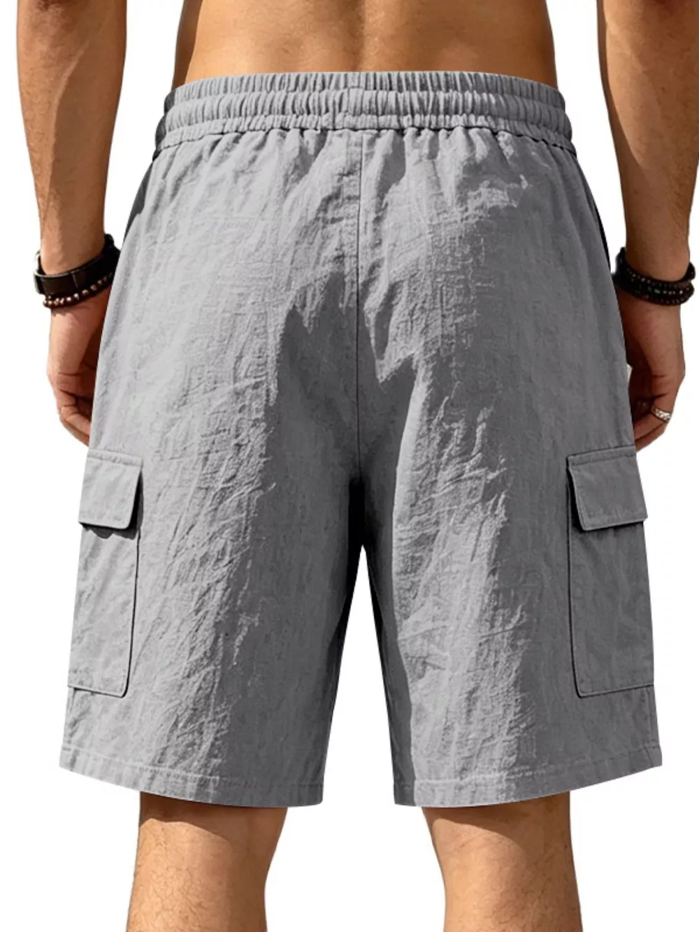 Men's Plus Size Casual Cargo Shorts with Drawstring Waist, image 8