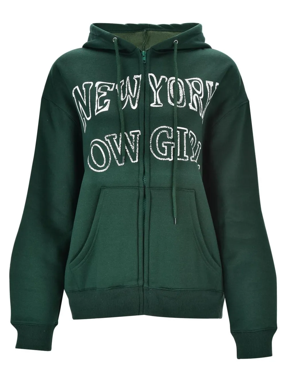 Letter Graphic Zip Up Long Sleeve Hooded Jacket, image 2