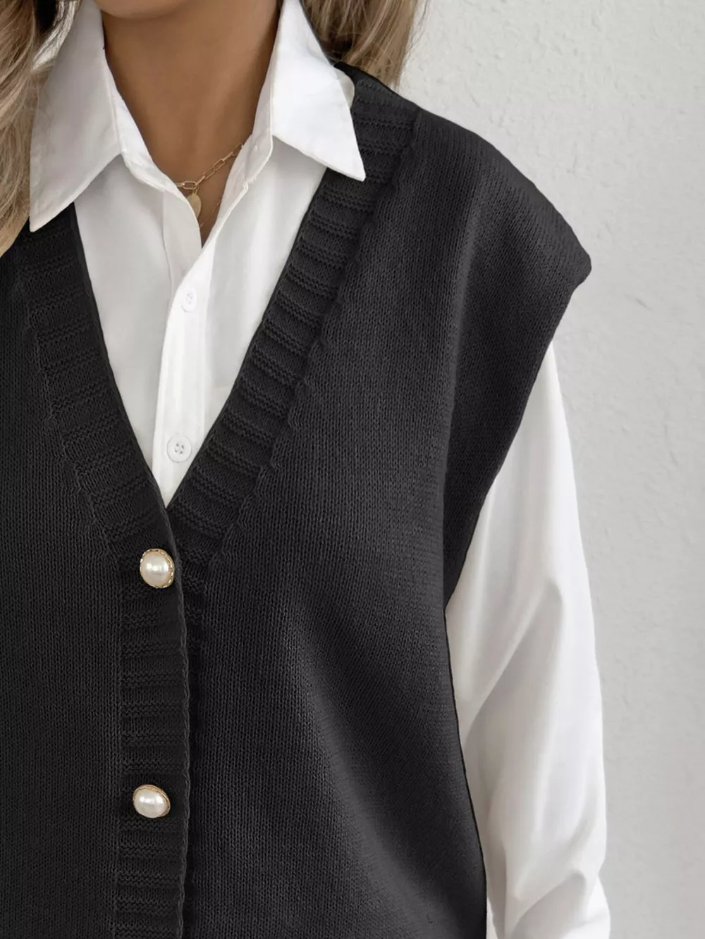 Button-Down Button Up Sweater Vest, image 16