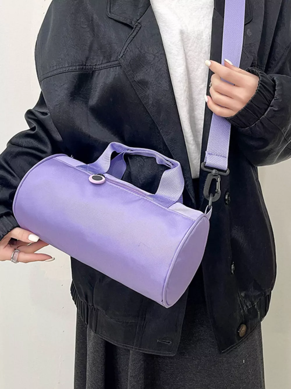 Adjustable Strap Barrel Crossbody Bag, image 11