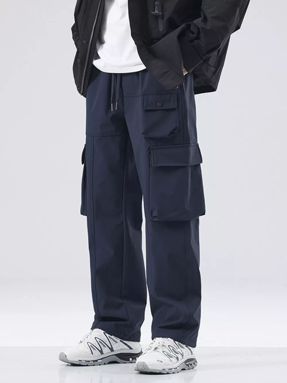 Men's Full Size Drawstring Wide Leg Pants Plus Size, image 4