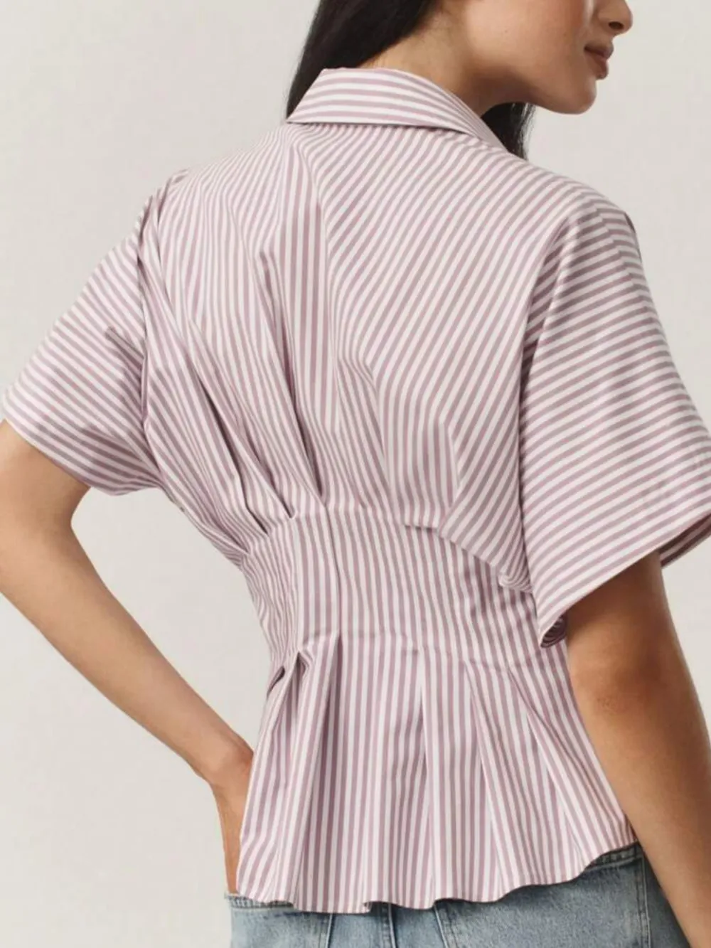 Striped Short Sleeve Button-Up Shirt, image 8