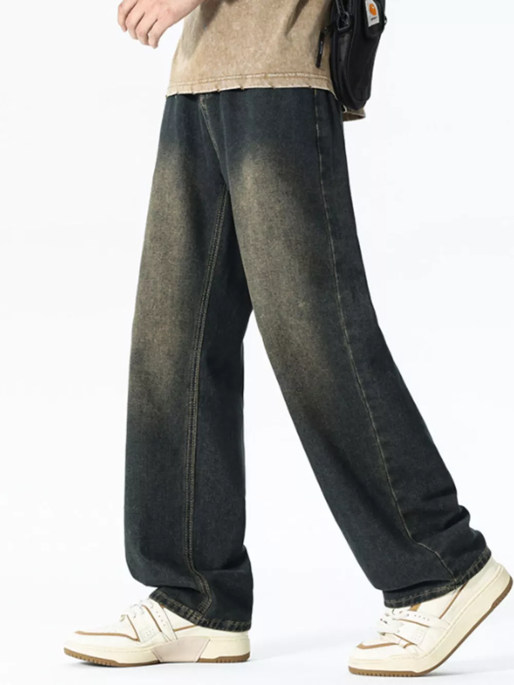Men's Relaxed Fit Washed Jeans, image 4