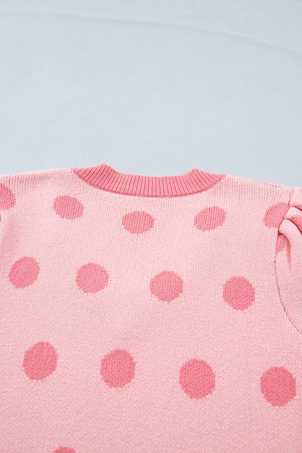 Polka Dot Puff Short Sleeve Sweater Top, image 10