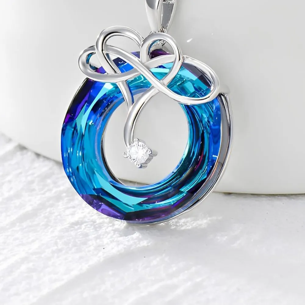 925 Sterling Silver Natural Crystal Pendant Necklace, image 2