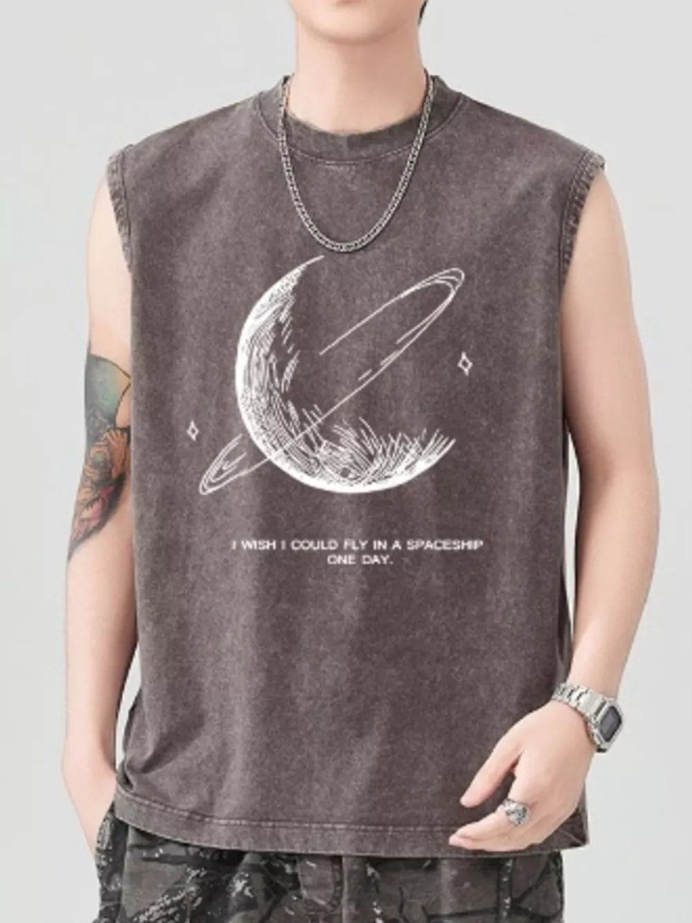 Men's Graphic Round Neck Tank, image 5