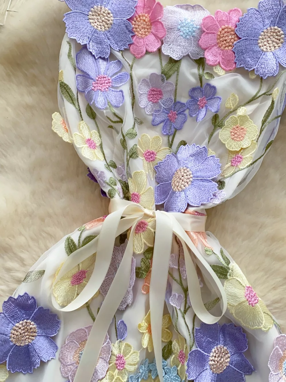 Floral Tie Waist Mini Dress, image 5