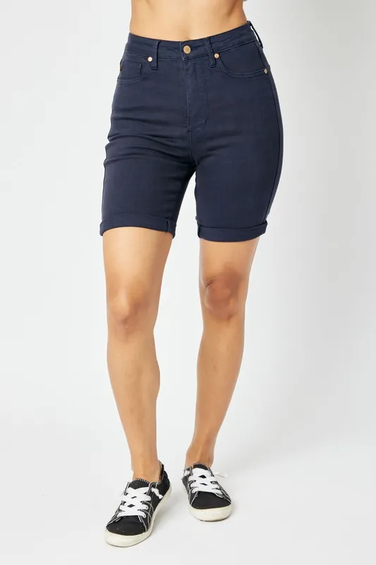 Full Size High Waist Tummy Control Bermuda Shorts, image 4