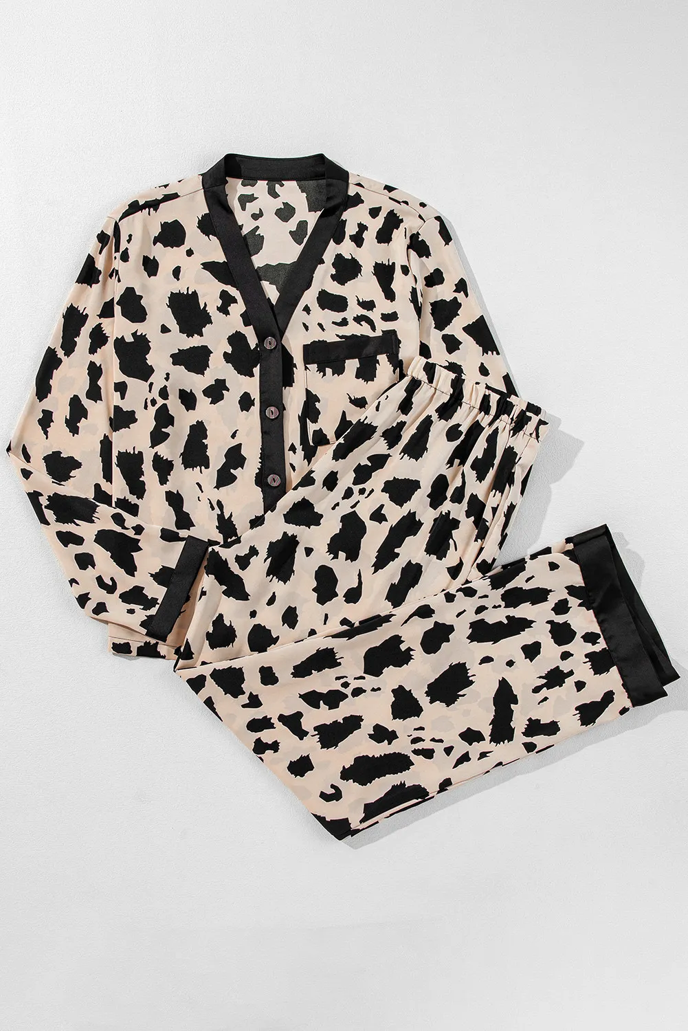 Button Up Long Sleeve Top and Pants Lounge Set, image 3