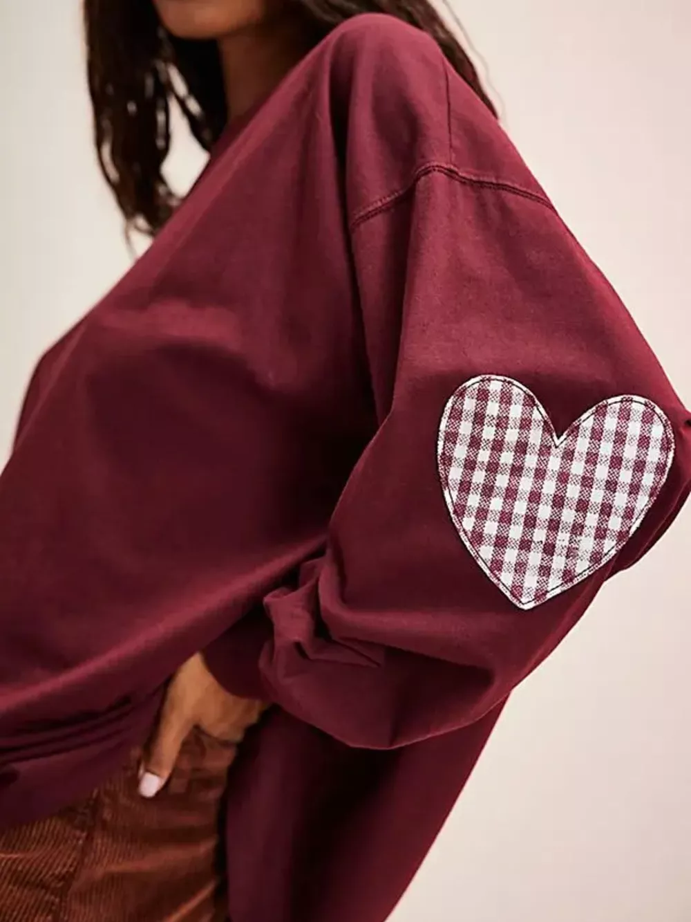 Heart Patch Long Sleeve Sweatshirt, image 3