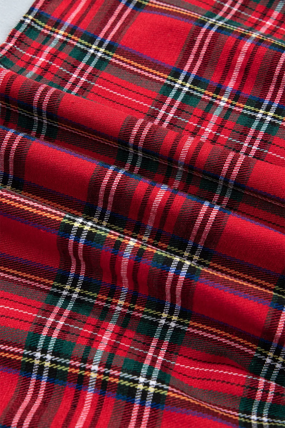 Plaid Knot Neck Short Sleeve Mini Shift Dress, image 10